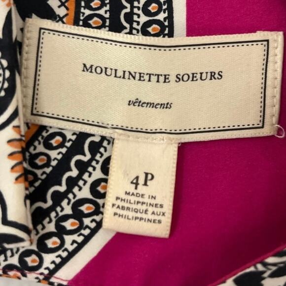 Anthropologie Moulinette Soeurs Geidi Pink Paisley Print Dress Sz 4 Sleeveless - Picture 9 of 13